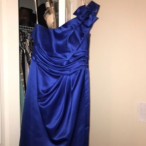Blue silk dress